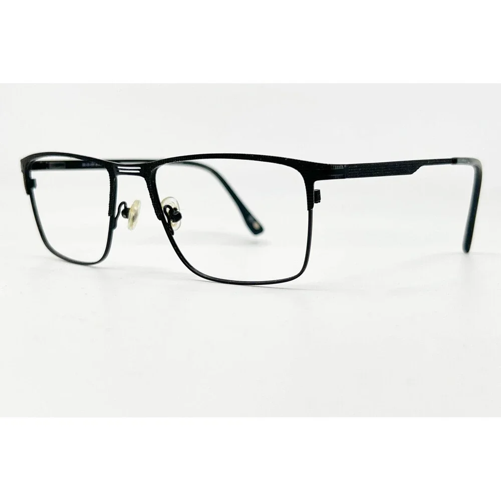 Bulova Cusick Eyeglasses Men Black Rectangular Full Rim Frames 56-18-150